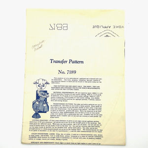 Vintage Lamb and‎ Clothing Transfer Pattern  #7189 HTF